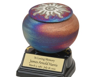 Raku 14 Variety Keepsake Urn & Engraved Stand Option