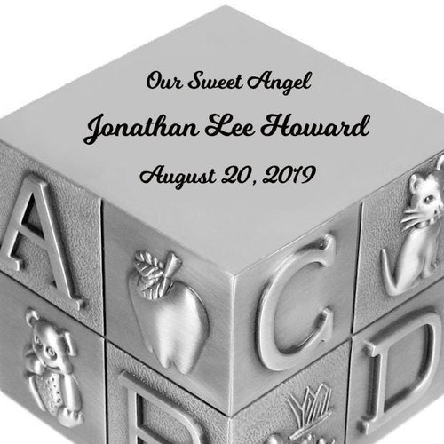 Pewter Nursery Alphabet Urn Etsy