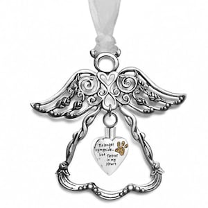 Angel Pet Heart Ornament Urn - Personalized Engraving - Cherished Pet Memory - Timeless Heirloom - Quality Keepsake for Ashes