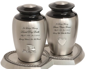 Double Pewter Companion Urns