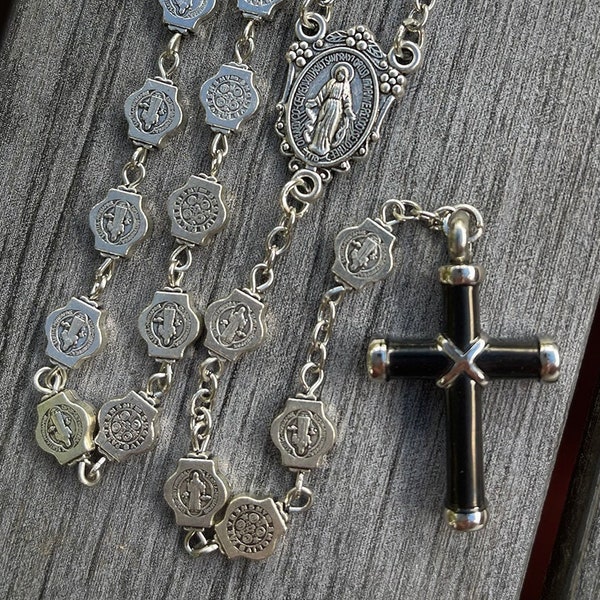 St. Benedict Rosary Necklace Urn Rosary Cremation Ashes Necklace Urn