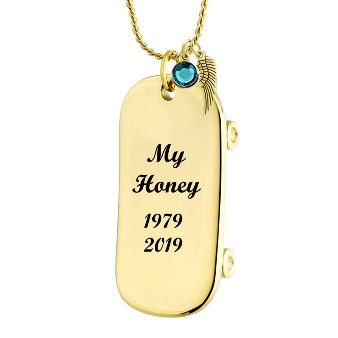 Gold Skateboard Necklace Urn - Love Charms™ Option - Etsy