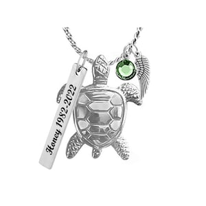 Sea Turtle Stainless Back Ash Urn - Love Charms™ Option