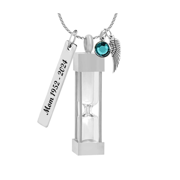 Hourglass Necklace Ash Urn - Love Charms™ Option