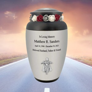 Road Warrior Biker Cremation Urn  - Perfect Biker Tribute - Personalized Engraving - Adult Motorcycle Urn - Lifetime Warranty