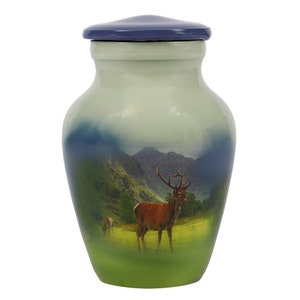 Mountainside Deer Mini Urn Small Mini Urn For Ashes Love Charms® Option image 3