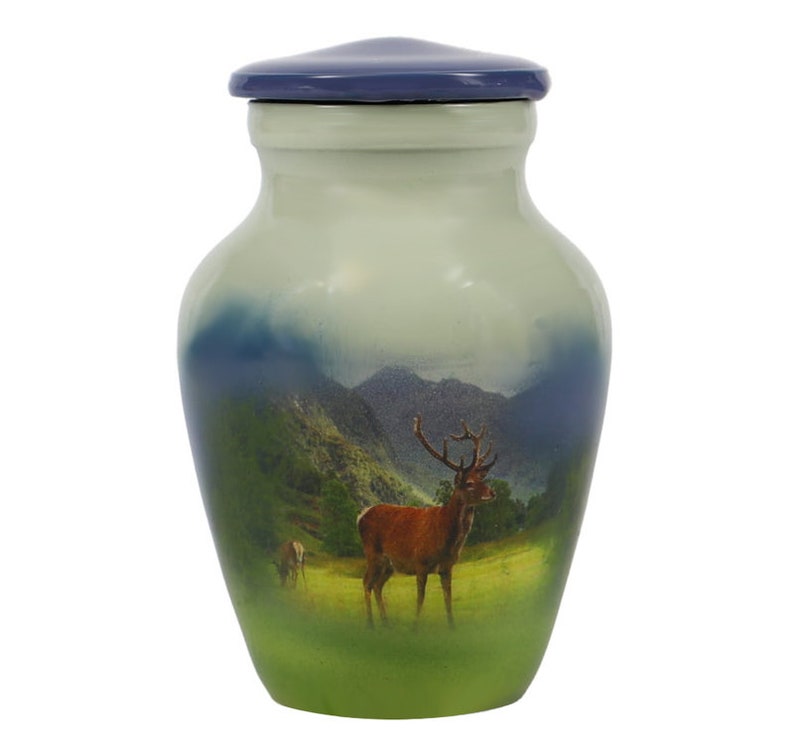 Mountainside Deer Mini Urn Small Mini Urn For Ashes Love Charms® Option image 3