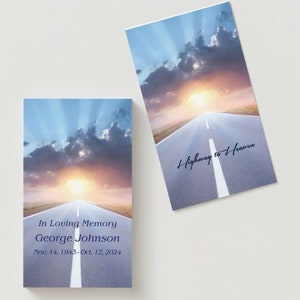 Highway To Heaven-herdenkingskaarten - Begrafeniskaarten - Viering van het leven - Snelle levering