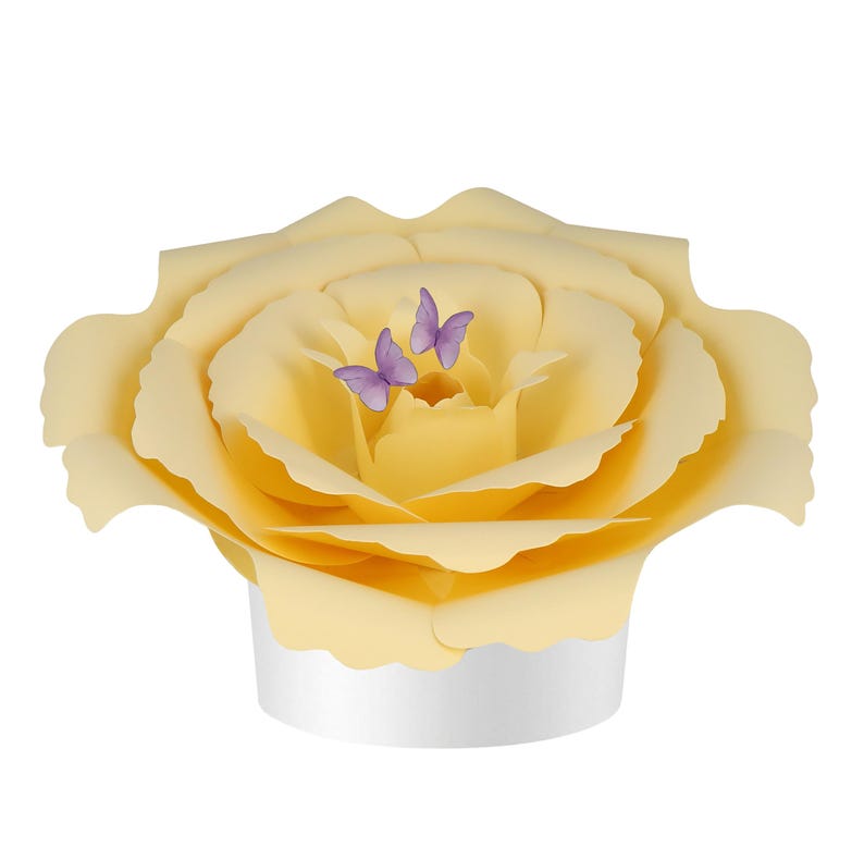 Golden Rose Peaceful Petal® Flower Water Burial Adult Urn - Purple Butterfly Option bild 1