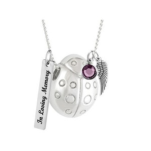 Lady Bug Ash Pendant Urn - Love Charms™ Option