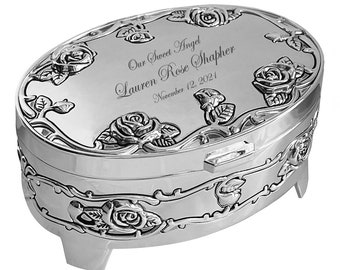 Silver Rose Garden Infant Urn - Free Engraving