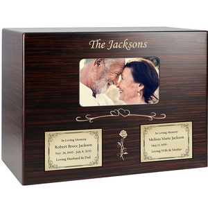 Tiger Wood Companion Photo Urn - Double Urn - For Two People