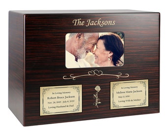 Tiger Wood Companion Photo Urn - Double Urn - For Two People