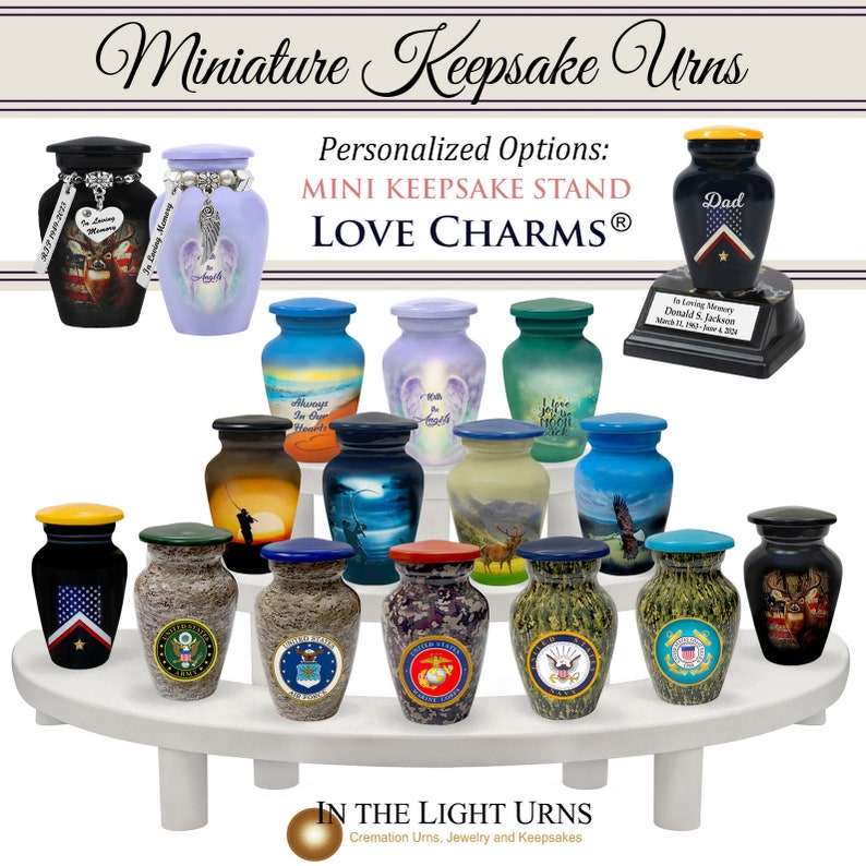 Mountainside Deer Mini Urn Small Mini Urn For Ashes Love Charms® Option image 5