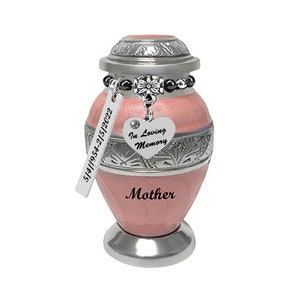 Pink Swirl Keepsake Urn - Love Charms™ Option