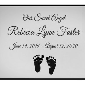 Baby Feet Name Plates For Cremation Urns - Personalized Engraving - Pewter or Gold Option - Loving Tribute for Your Little One&#39;s Memory