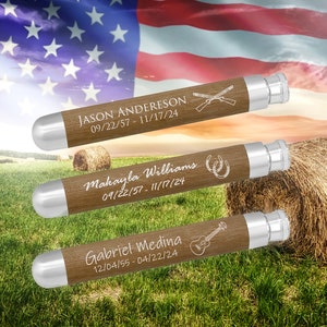 Wood Wrapped Scattering or Keepsake Ashes Tube - Handmade - Engraving Option