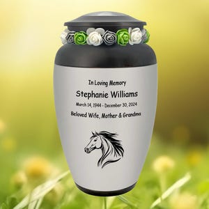 Beautiful Horse Cremation Urn - Adult Country Tribute - Personalized Engraving - Lifetime Warranty - Ready to Ship