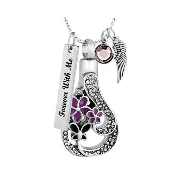 Garden Teardrop Cremation Jewelry Urn Flower Jewelry Cremation Urn Necklace Love Charms® Option