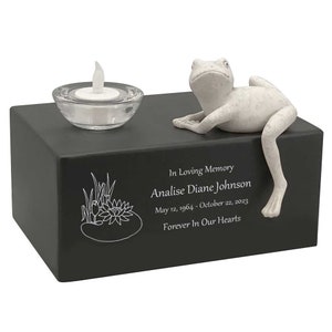Frog at the Lily Pond Adult Cremation Urn