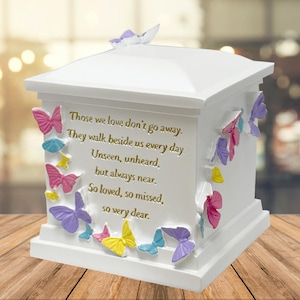 Those We Love ~ Butterfly Pet Urn - Engraved Plate Option