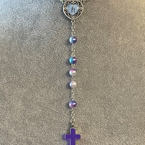 Pastel Purple Rosary Necklace Urn image 3