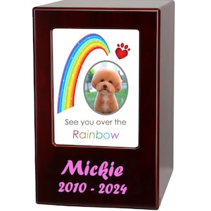 Pet Rainbow Pet Urn - Dogs or Cats Wood Urn
