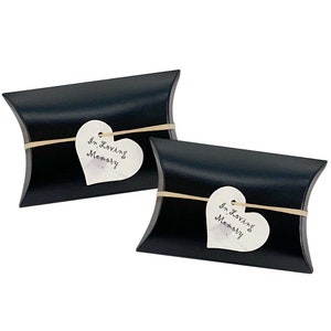 Set of 2 - Mourning Black Miniature Peaceful Pillow® Urn - Biodegradable Urn - For Water and Land Burials - Green Burial Council Approved