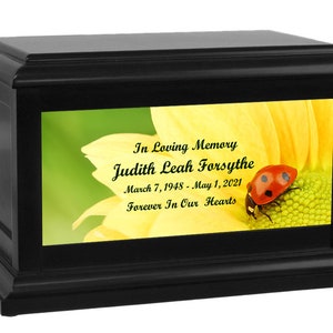 Ladybug And Sunflower Cremation Urn