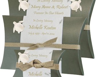 Sea Turtle Fern Peaceful Pillow® Water Burial Cremation Urn - Biodegradable Water Burial At Sea Urn