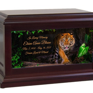 Tiger adult cremation urn