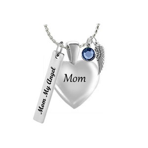 Mom Stainless Heart Urn - Love Charms™ Option