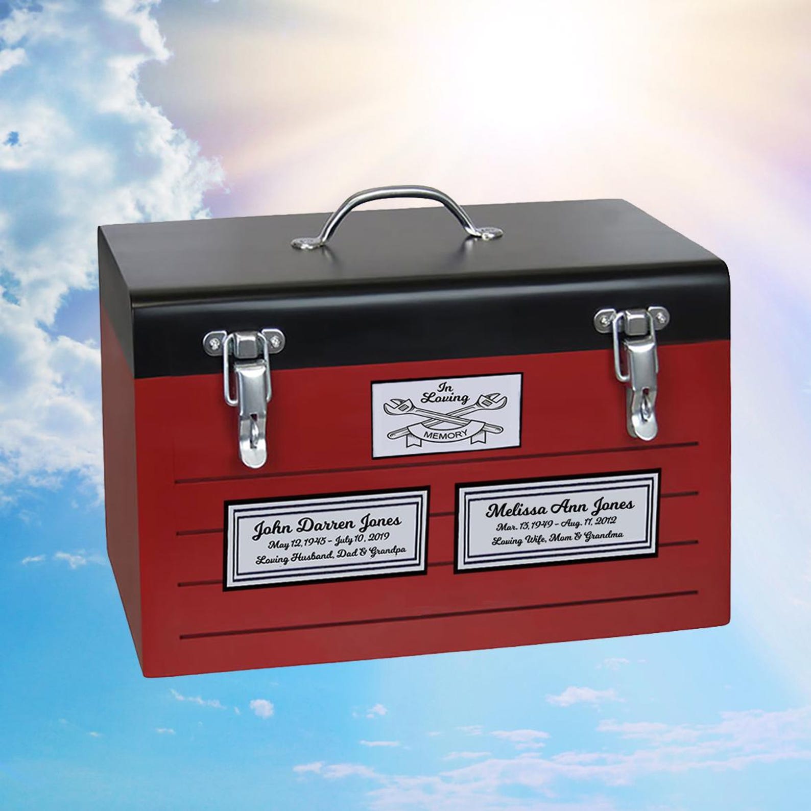 Red Toolbox Cremation Urn for Two: Personalized Memorial Urn - Etsy