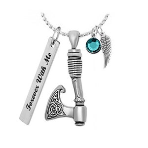 Viking Celtic Axe Ash Pendant Urn - Love Charms™ Option