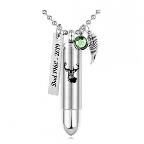 Cross Bullet Pendant Stainless Steel Lord Bible English Cross Prayer Cremation Ashes Skeleton