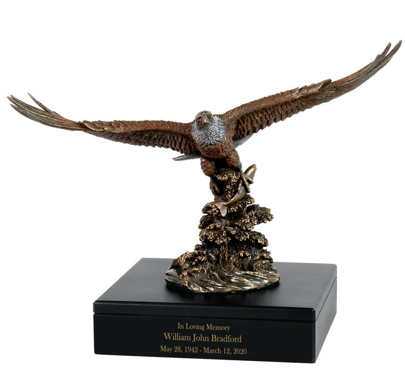 Bald Eagle Catching Fish Art & Wood Cremation Urn Etsy
