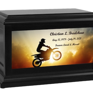 Dirt Bike Rider Cremation Urn - Free Personalization