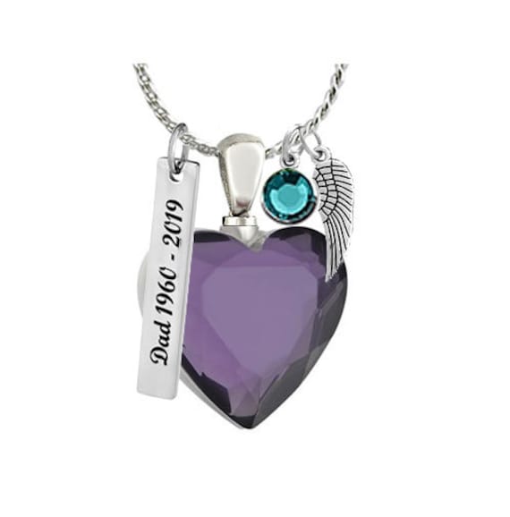 Purple Heart Stainless Ash Jewelry Urn Love Charms® Option