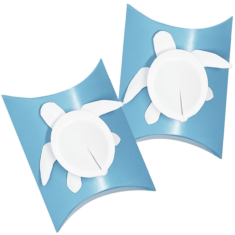 Set of 2 - Sea Turtle Blue Mini Peaceful Pillow® Water Urn -Biodegradable Urns For Water and Land Burials Urn Green Burial Council Approved