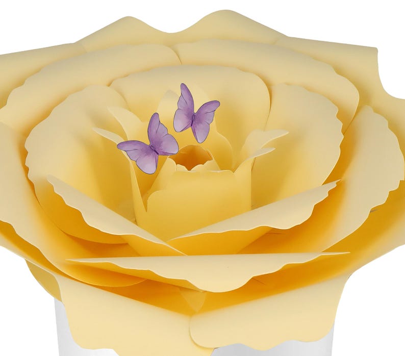 Golden Rose Peaceful Petal® Flower Water Burial Adult Urn - Purple Butterfly Option bild 2