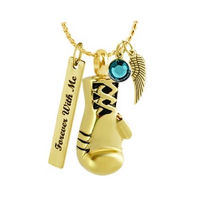 Golden Gloves Boxing Ash Pendant Urn - Love Charms™ Option