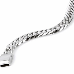 May include: A silver chain bracelet with a clasp closure.