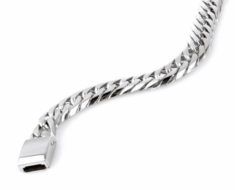 May include: A silver chain bracelet with a clasp closure.