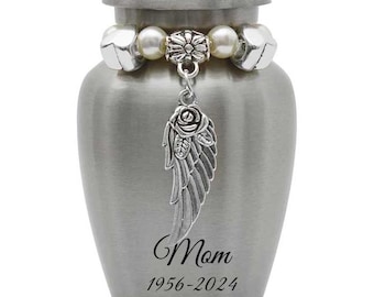 Everlasting Mini Pewter Keepsake Urn - Love Charms® Option - Small Engraved Urn - Fast Delivery