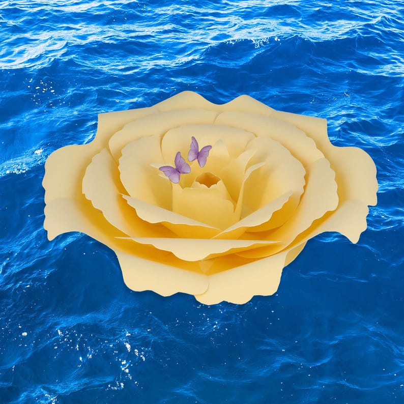 Golden Rose Peaceful Petal® Flower Water Burial Adult Urn - Purple Butterfly Option bild 5