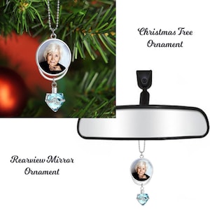 Crystal Heart Urn & Photo Medallion Christmas Ornament