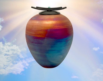 South Western Raku Cremation Adult or Medium Urn FREE SHIPPING Personalization Option