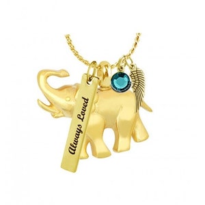 Golden Elephant Cremation Ash Urn - Love Charms™ Option