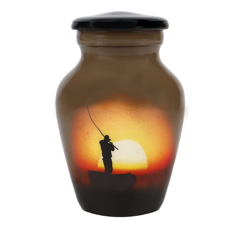 Lake Fishing Mini Urn Small Fisherman Urn for Ashes Dad Fishing Urn Love  Charms® Option -  UK