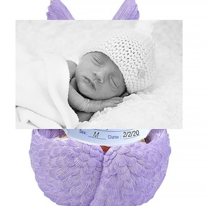 Purple Angel Wings Preemie Urn - Free Engraving - Baby Angel Urn